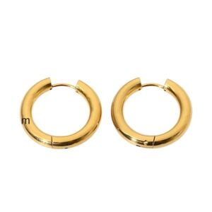 Gold Hoop‎ Earrings Chunky Thick Minimalist Ear Hoops Jewelry